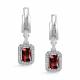 Серебряные серьги АЛЬКОР 02-4218/00ГР-00 с фианитом и гранатом