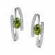 Серебряные серьги АЛЬКОР 02-4289/00ХР-00 с фианитом и хризолитом