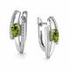 Серебряные серьги АЛЬКОР 02-4289/00ХР-00 с фианитом и хризолитом