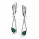 Серебряные серьги АЛЬКОР 02-4291/00АГ-00 с фианитом и агатом