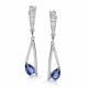 Серебряные серьги АЛЬКОР 02-4291/0ГТС-00 с фианитом и гидротермальным сапфиром