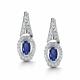 Серебряные серьги АЛЬКОР 02-4293/0ГТС-00 с фианитом и гидротермальным сапфиром