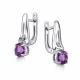 Серебряные серьги АЛЬКОР 02-4342/БРАМ-00 с аметистом и бриллиантом