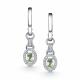 Серебряные серьги АЛЬКОР 02-4356/000П-00 с фианитом и празиолитом