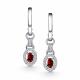 Серебряные серьги АЛЬКОР 02-4356/00ГР-00 с фианитом и гранатом