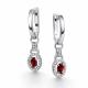 Серебряные серьги АЛЬКОР 02-4356/00ГР-00 с фианитом и гранатом