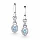 Серебряные серьги АЛЬКОР 02-4356/00ТБ-00 с топазом и фианитом