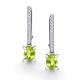 Серебряные серьги АЛЬКОР 02-4357/00ХР-00 с фианитом и хризолитом
