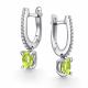 Серебряные серьги АЛЬКОР 02-4357/00ХР-00 с фианитом и хризолитом