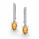Серебряные серьги АЛЬКОР 02-4357/00ЦТ-00 с фианитом и цитрином