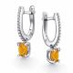 Серебряные серьги АЛЬКОР 02-4357/00ЦТ-00 с фианитом и цитрином