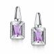 Серебряные серьги АЛЬКОР 02-4358/00АМ-00 с фианитом и аметистом