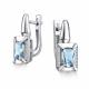 Серебряные серьги АЛЬКОР 02-4358/00ТБ-00 с топазом и фианитом