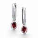 Серебряные серьги АЛЬКОР 02-4359/00ГР-00 с фианитом и гранатом