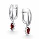 Серебряные серьги АЛЬКОР 02-4359/00ГР-00 с фианитом и гранатом