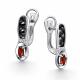 Серебряные серьги АЛЬКОР 02-4362/00ГР-17 с фианитом и гранатом