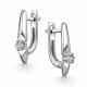 Серебряные серьги АЛЬКОР 02-4366/000Б-00 с бриллиантом