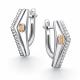 Серебряные серьги АЛЬКОР 02-4395/000Б-00 с бриллиантом