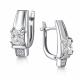 Серебряные серьги АЛЬКОР 02-4419/00ГХ-00 с фианитом и горным хрусталём