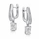 Серебряные серьги АЛЬКОР 02-4421/00ГХ-00 с фианитом и горным хрусталём