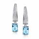 Серебряные серьги АЛЬКОР 02-4421/00ТБ-00 с топазом и фианитом