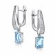 Серебряные серьги АЛЬКОР 02-4421/00ТБ-00 с топазом и фианитом