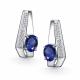 Серебряные серьги АЛЬКОР 02-4422/0ГТС-00 с фианитом и гидротермальным сапфиром
