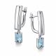 Серебряные серьги АЛЬКОР 02-4436/00ТБ-00 с топазом