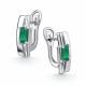 Серебряные серьги АЛЬКОР 02-4440/00АГ-00 с агатом