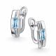 Серебряные серьги АЛЬКОР 02-4440/00ТБ-00 с топазом