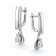 Серебряные серьги АЛЬКОР 02-4441/00ГХ-00 с горным хрусталём