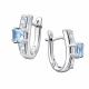 Серебряные серьги АЛЬКОР 02-4464/00ТБ-00 с топазом и фианитом