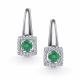 Серебряные серьги АЛЬКОР 02-4561/000И-00 с фианитом и изумрудом