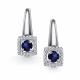 Серебряные серьги АЛЬКОР 02-4561/000С-00 с фианитом и сапфиром