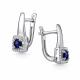 Серебряные серьги АЛЬКОР 02-4561/000С-00 с фианитом и сапфиром