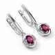 Серебряные серьги АЛЬКОР 02-4563/000Р-00 с фианитом и рубином
