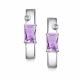 Серебряные серьги АЛЬКОР 02-4681/БРАМ-00 с аметистом и бриллиантом