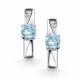 Серебряные серьги АЛЬКОР 02-4682/БРТБ-00 с топазом и бриллиантом