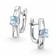 Серебряные серьги АЛЬКОР 02-4682/БРТБ-00 с топазом и бриллиантом