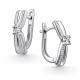 Серебряные серьги АЛЬКОР 02-4715/000Б-00 с бриллиантом