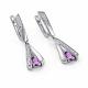 Серебряные серьги АЛЬКОР 02-4723/00АМ-00 с фианитом и аметистом