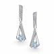 Серебряные серьги АЛЬКОР 02-4723/00ТБ-00 с топазом и фианитом