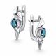 Серебряные серьги АЛЬКОР 02-4724/00ТЛ-00 с Лондон топазом