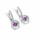 Серебряные серьги АЛЬКОР 02-4751/00АМ-00 с фианитом и аметистом