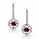 Серебряные серьги АЛЬКОР 02-4751/00ГР-00 с фианитом и гранатом