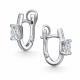 Серебряные серьги АЛЬКОР 02-4761/00БТ-00 с фианитом