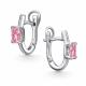 Серебряные серьги АЛЬКОР с бриллианитом и фианитом 02-4761/0БТ5-00