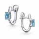 Серебряные серьги АЛЬКОР с бриллианитом и фианитом 02-4761/0БТ9-00