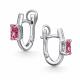 Серебряные серьги АЛЬКОР с бриллианитом и фианитом 02-4761/БТ51-00
