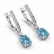 Серебряные серьги АЛЬКОР с бриллианитом и фианитом 02-4762/0БТ9-00